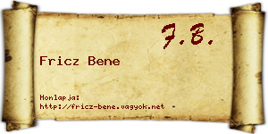 Fricz Bene névjegykártya